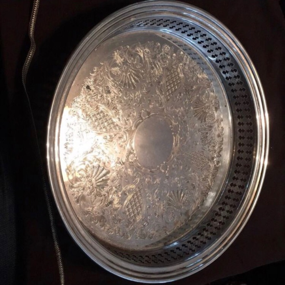 Vintage Round Silverplate Tray by Gorham